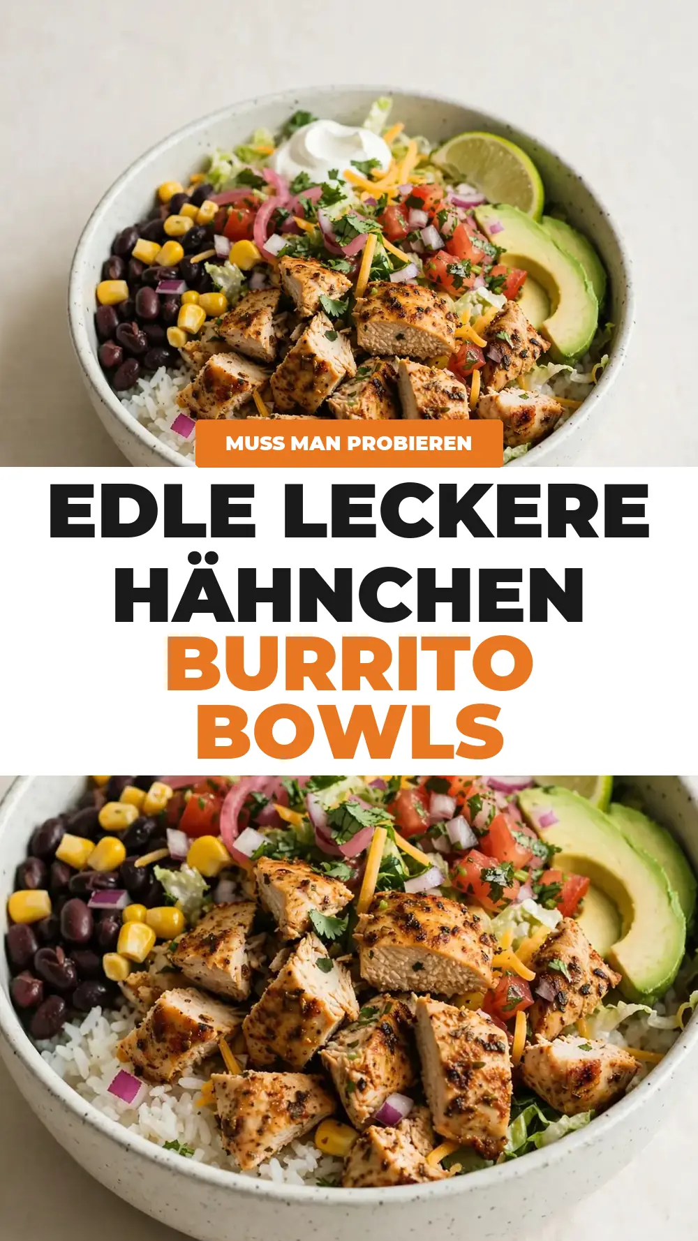 Save Chicken Burrito Bowls to Pinterest