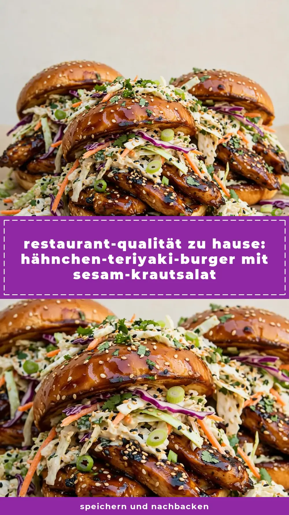 Save Chicken Teriyaki Burgers with Sesame Slaw to Pinterest