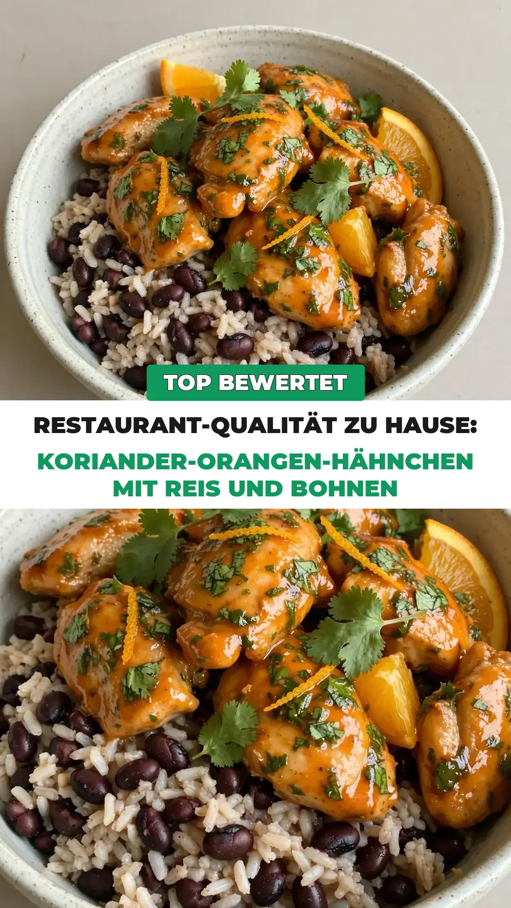 Save Cilantro Orange Chicken with Rice and Beans to Pinterest