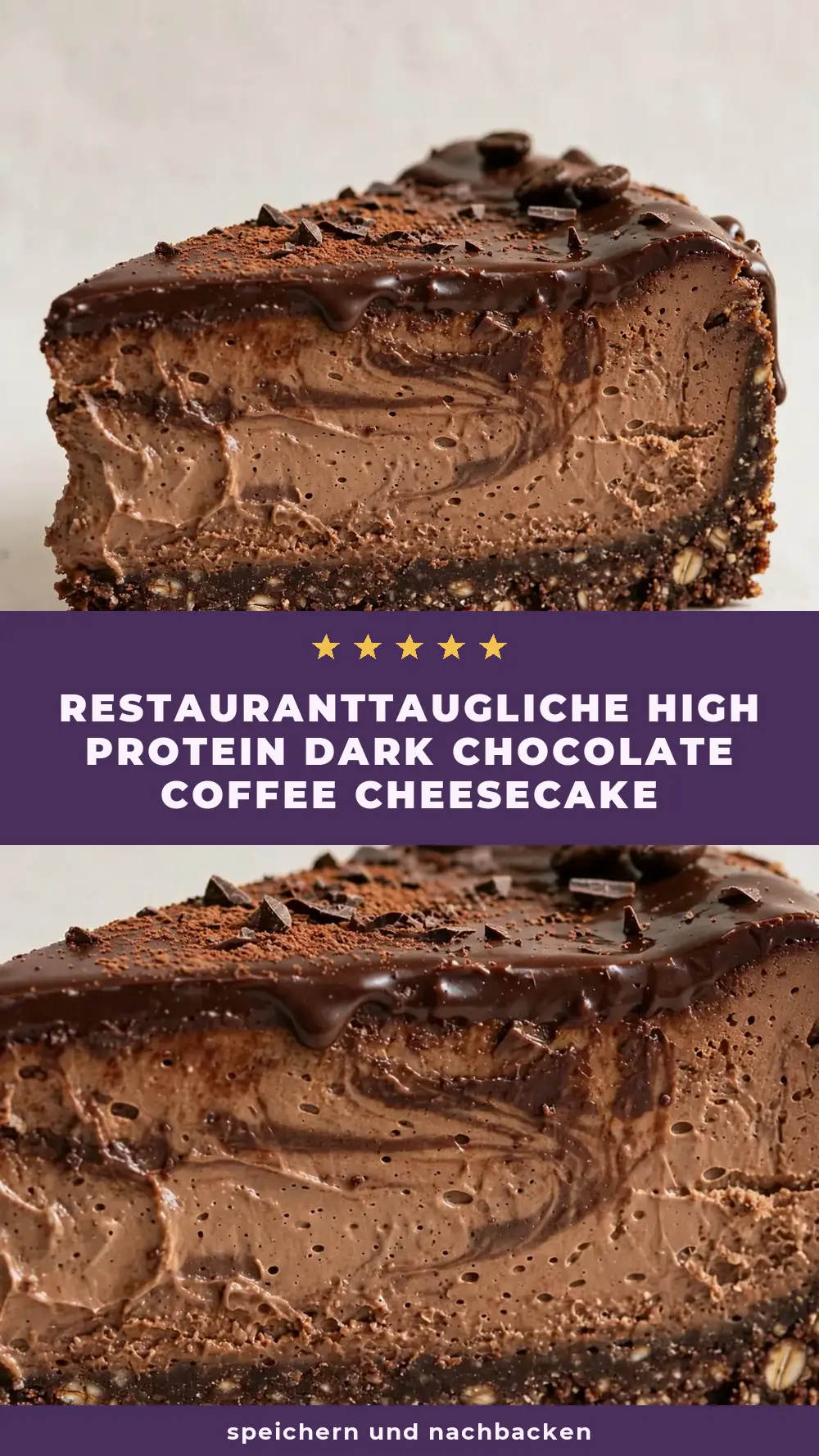 Save High Protein Dark Chocolate Coffee Cheesecake to Pinterest