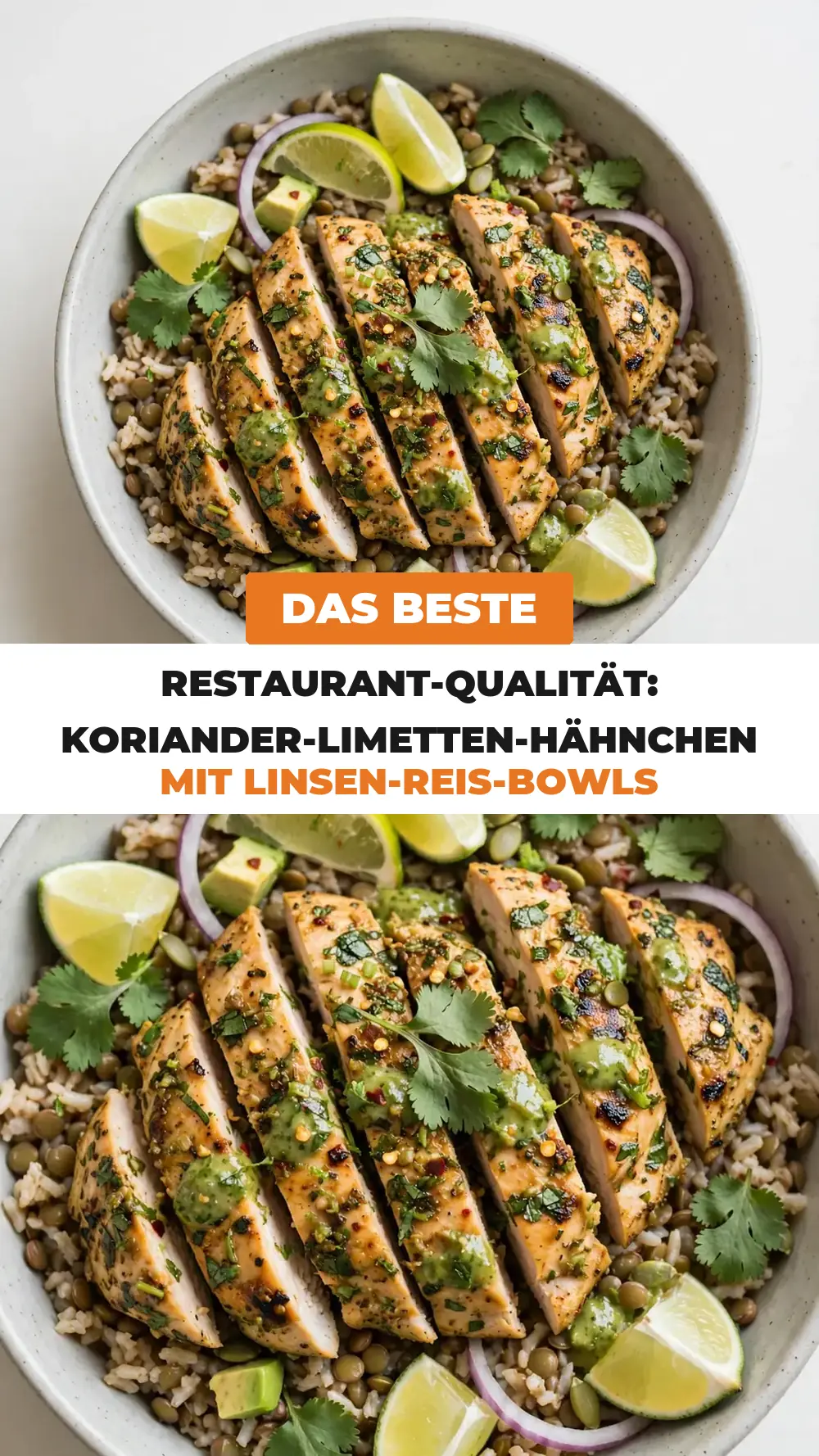 Save Cilantro Lime Chicken and Lentil Rice Bowls to Pinterest