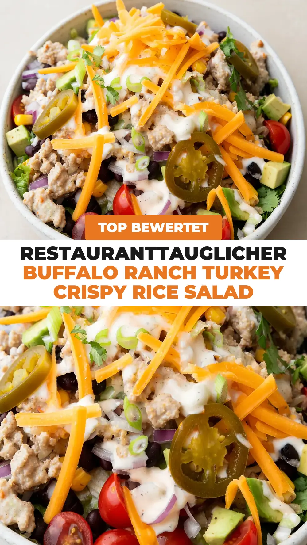 Save Buffalo Ranch Turkey Crispy Rice Salad to Pinterest