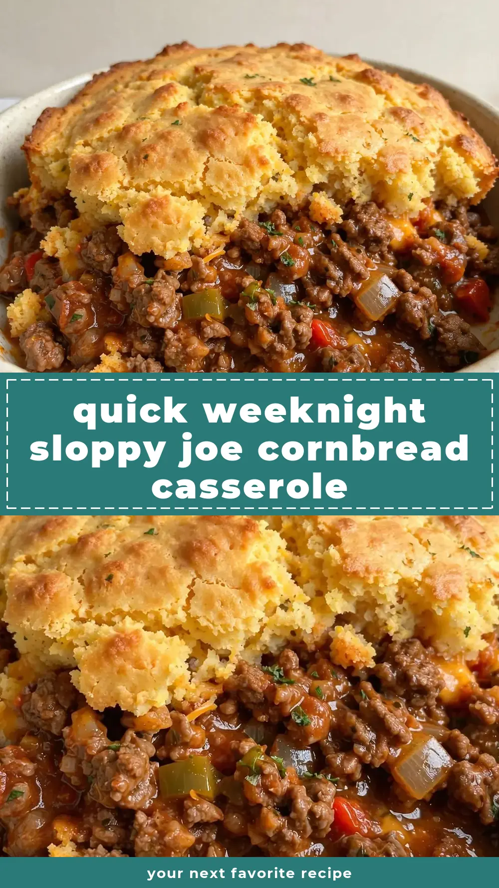 Save Sloppy Joe Cornbread Casserole to Pinterest