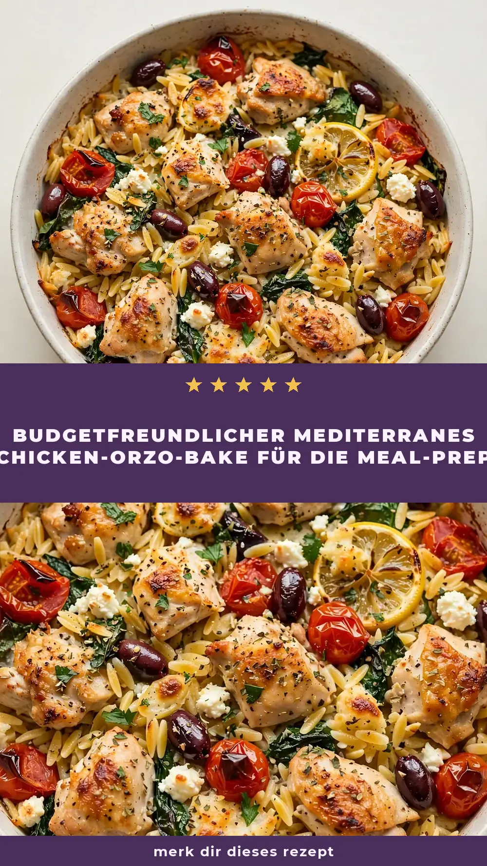 Save Mediterranean Chicken and Orzo Bake to Pinterest
