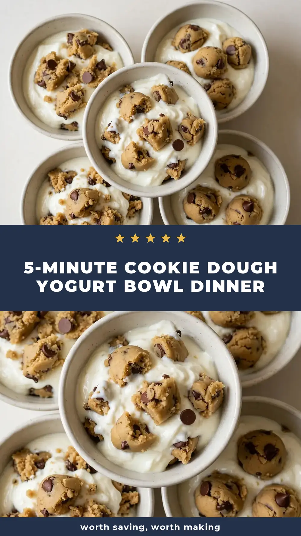 Save Cookie Dough and Vanilla Yogurt Bowls to Pinterest
