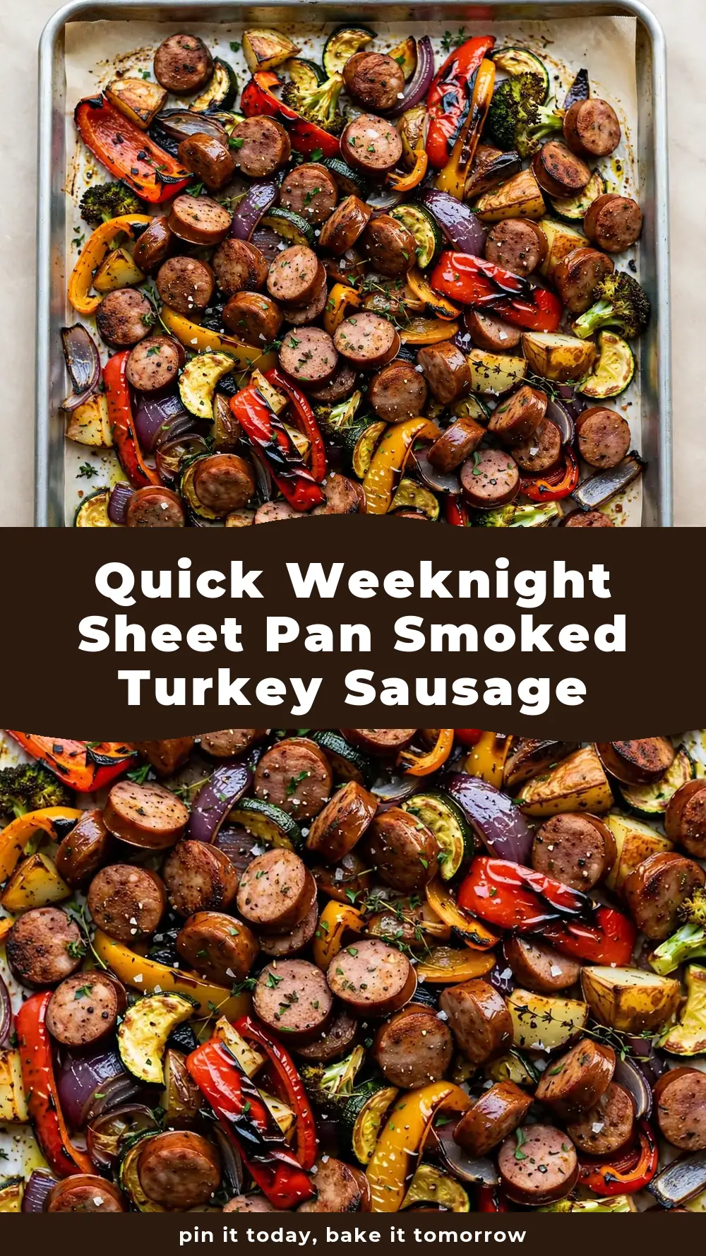 Save Sheet Pan Smoked Turkey Sausage and Veggies to Pinterest