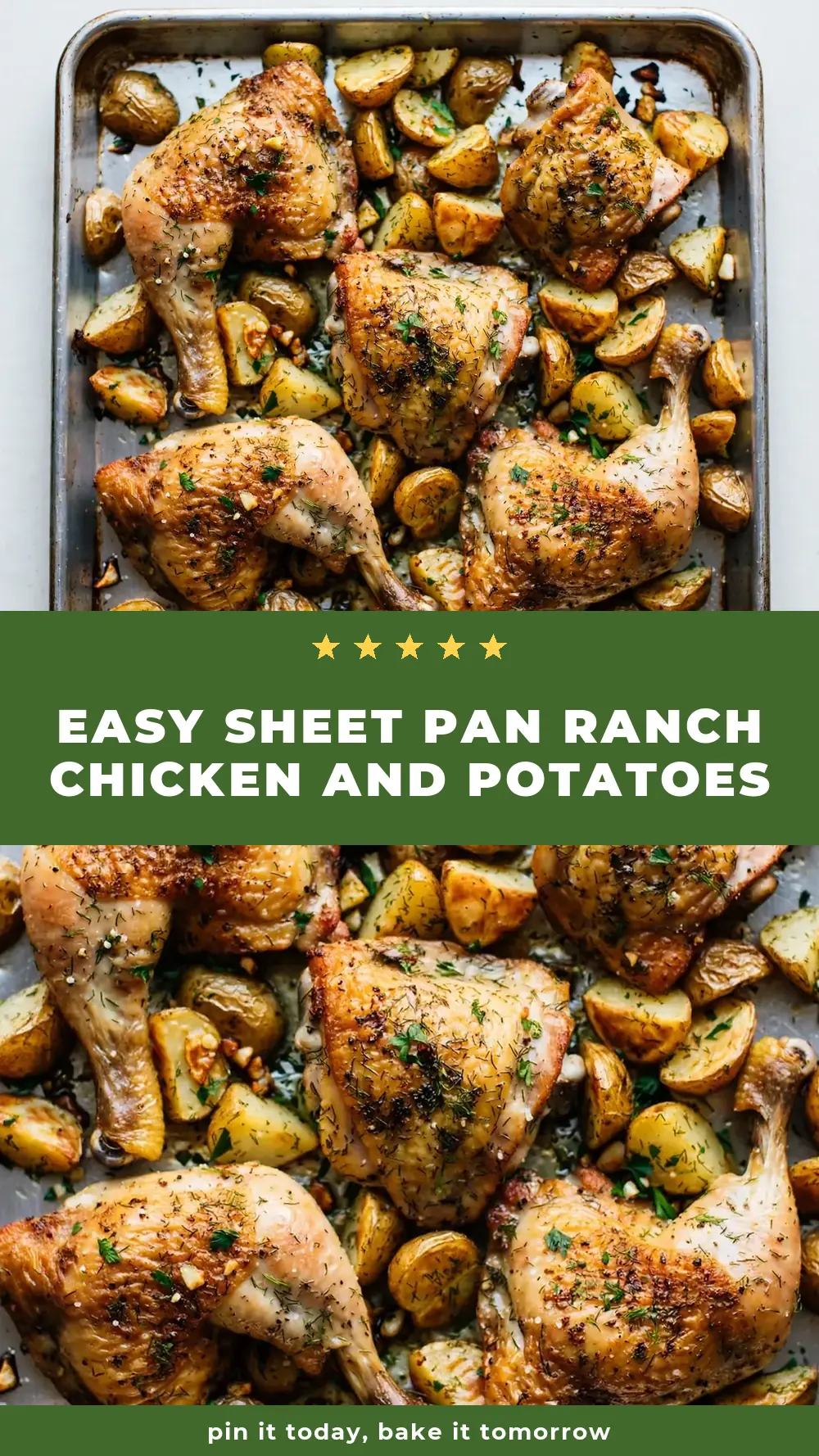 Save Sheet Pan Ranch Chicken and Potatoes to Pinterest