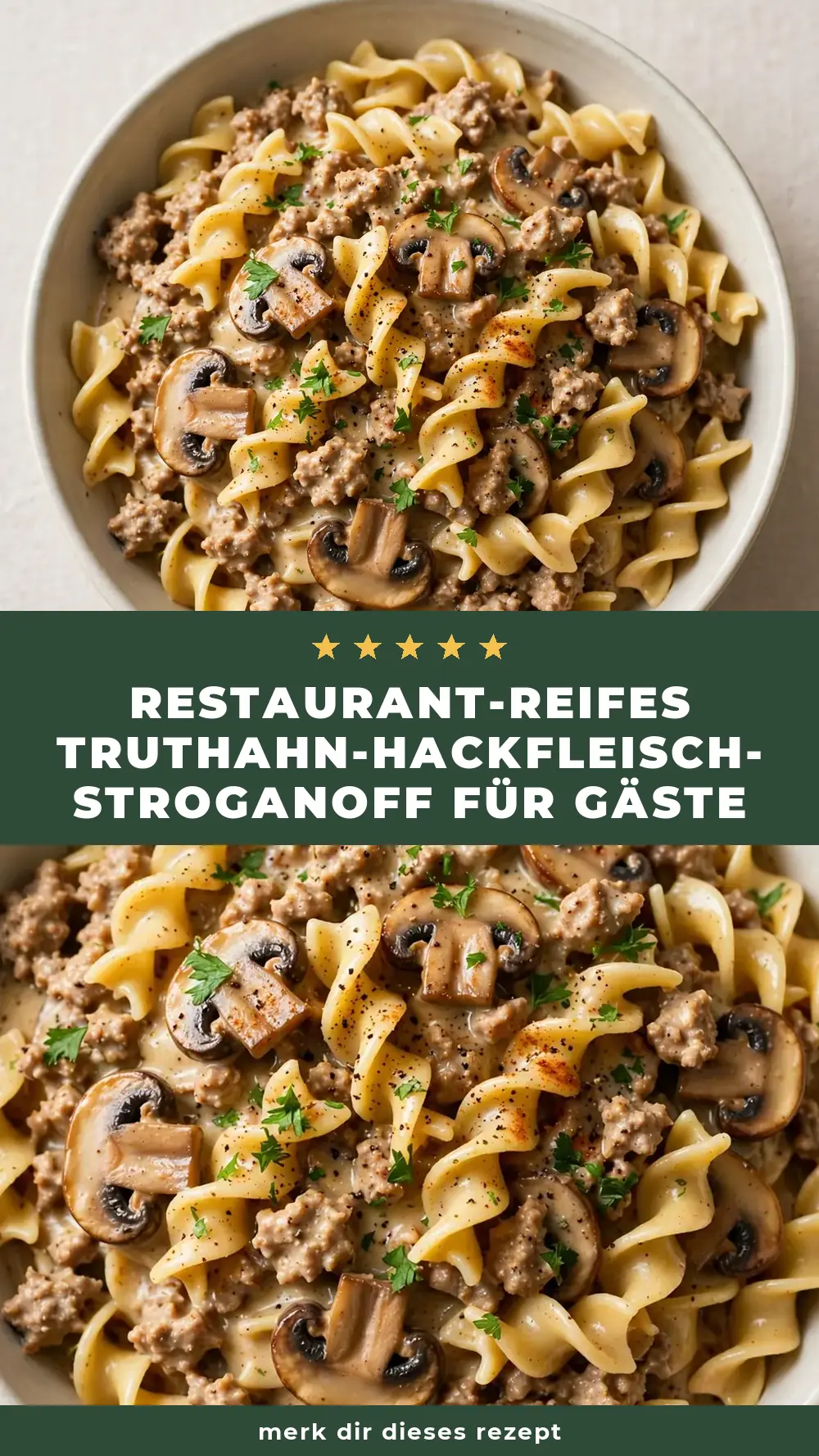 Save Easy Ground Turkey Stroganoff to Pinterest