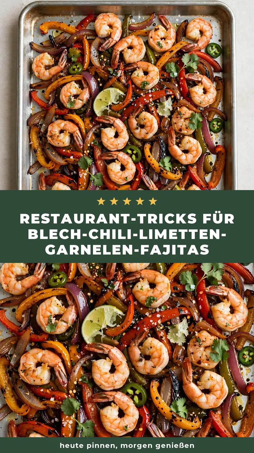 Save Sheet Pan Chili Lime Shrimp Fajitas to Pinterest
