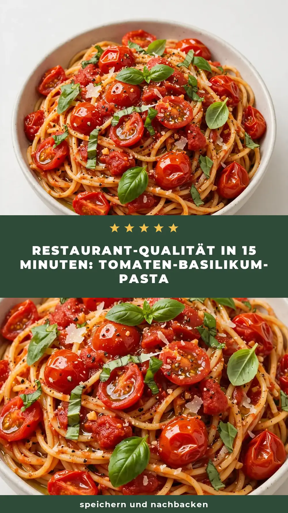 Save 15-Minute Tomato Basil Pasta to Pinterest