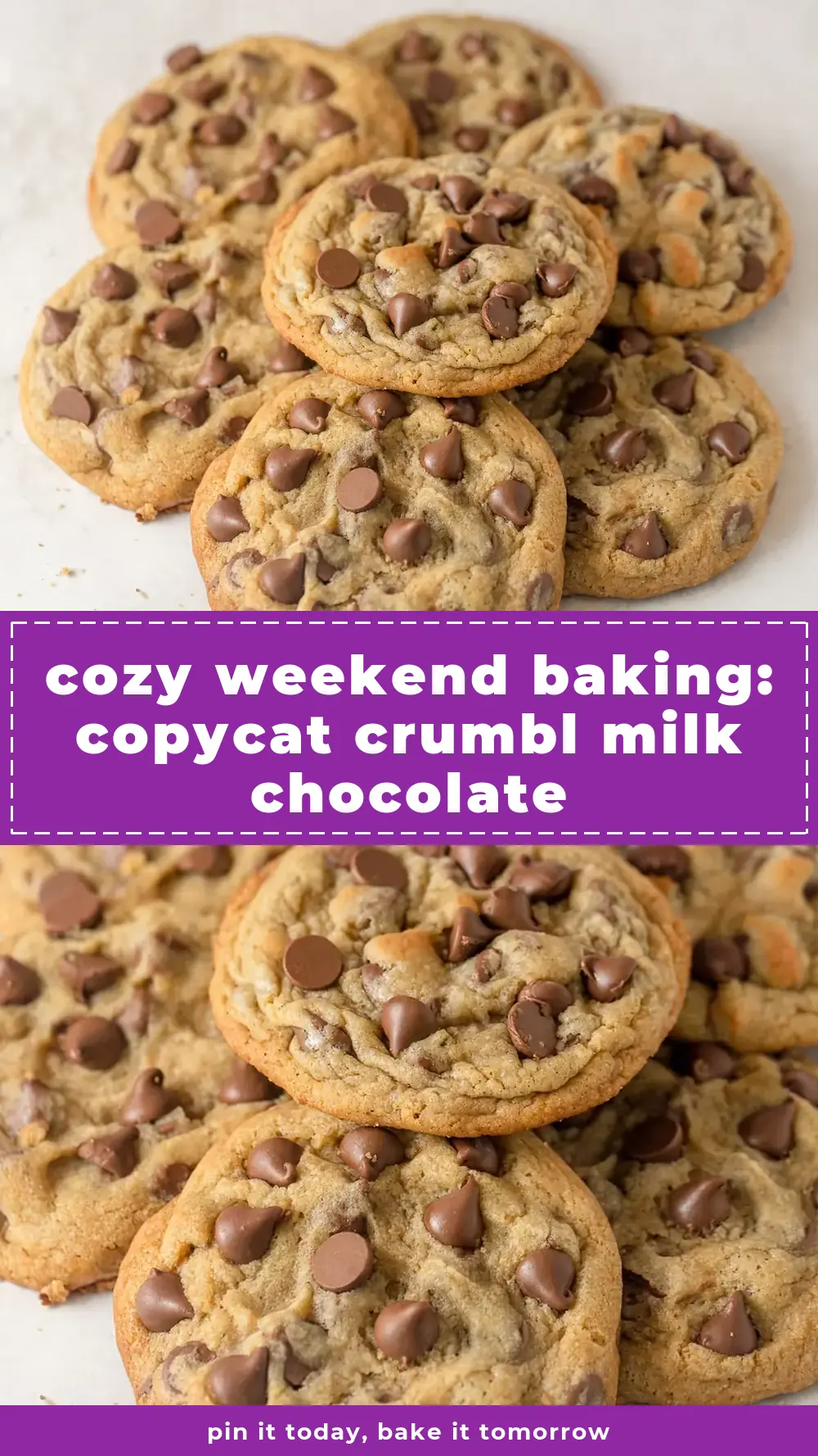 Save Copycat Crumbl Milk Chocolate Chip Cookies to Pinterest