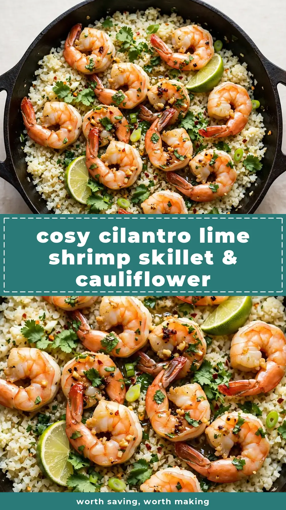 Save Cilantro Lime Shrimp Skillet with Cauliflower Rice to Pinterest