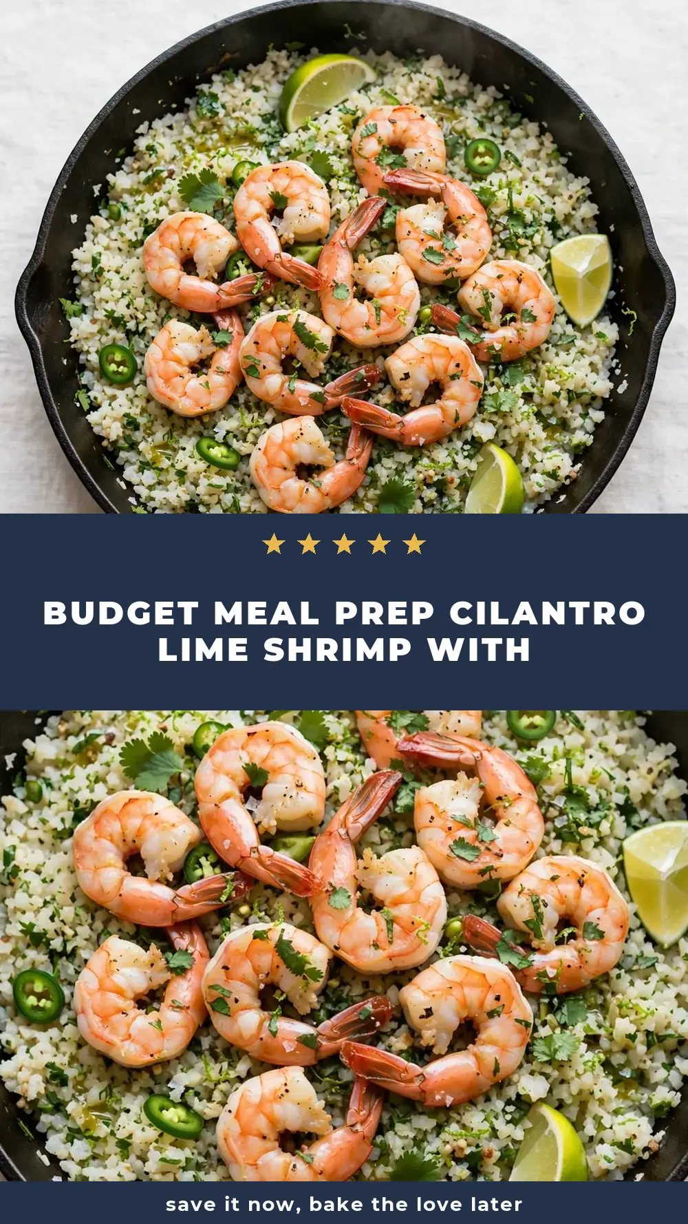 Save Cilantro Lime Shrimp Skillet with Cauliflower Rice to Pinterest