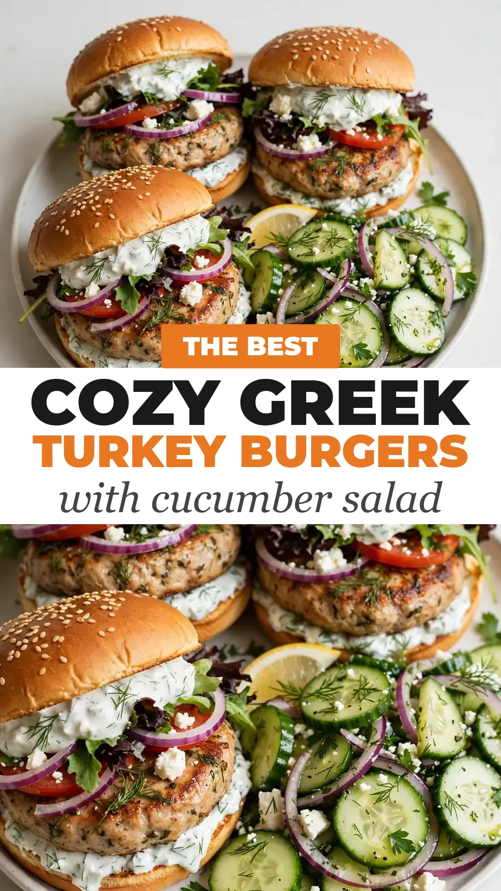 Save Greek Turkey Burgers with Cucumber Salad to Pinterest