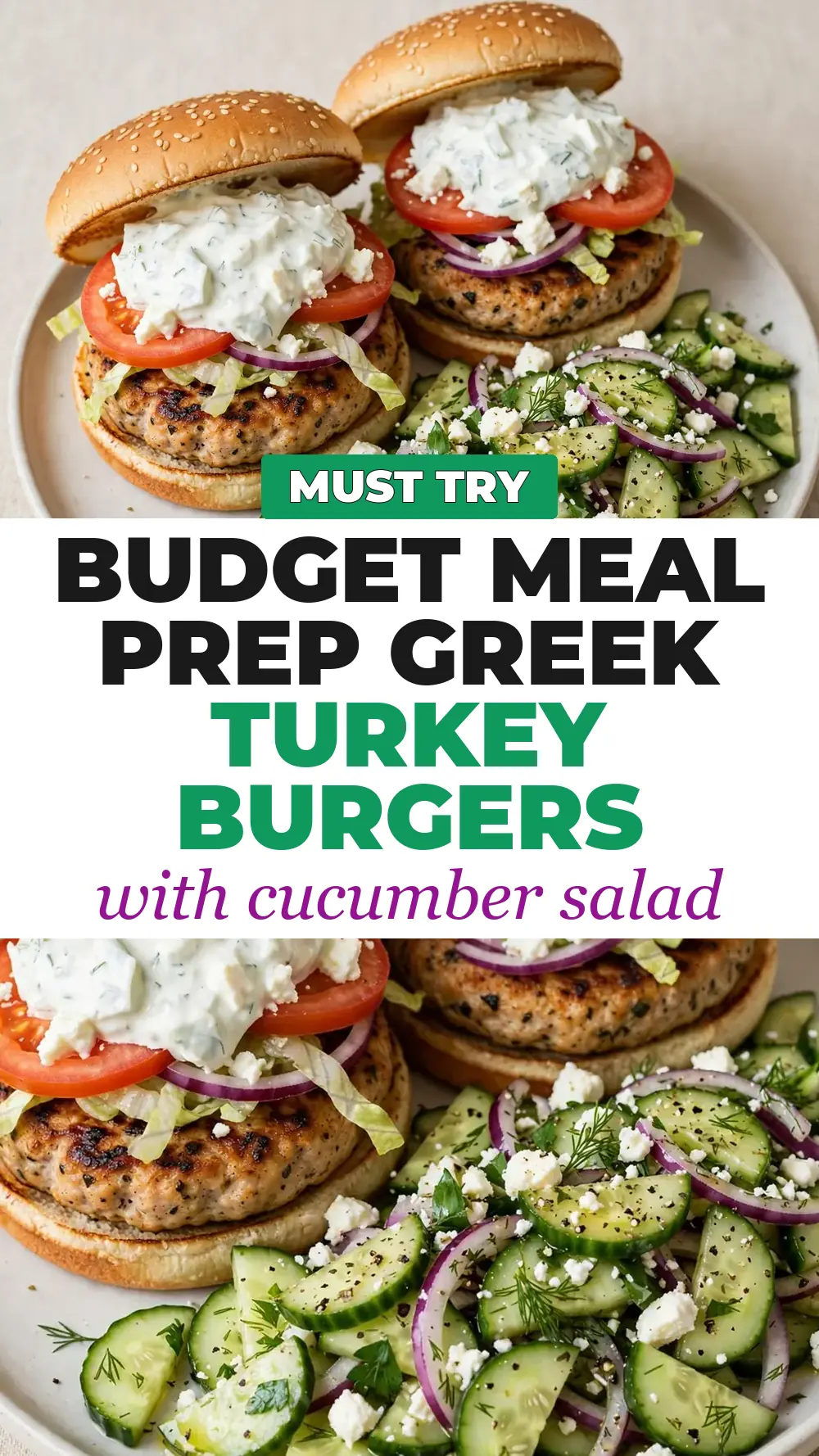 Save Greek Turkey Burgers with Cucumber Salad to Pinterest