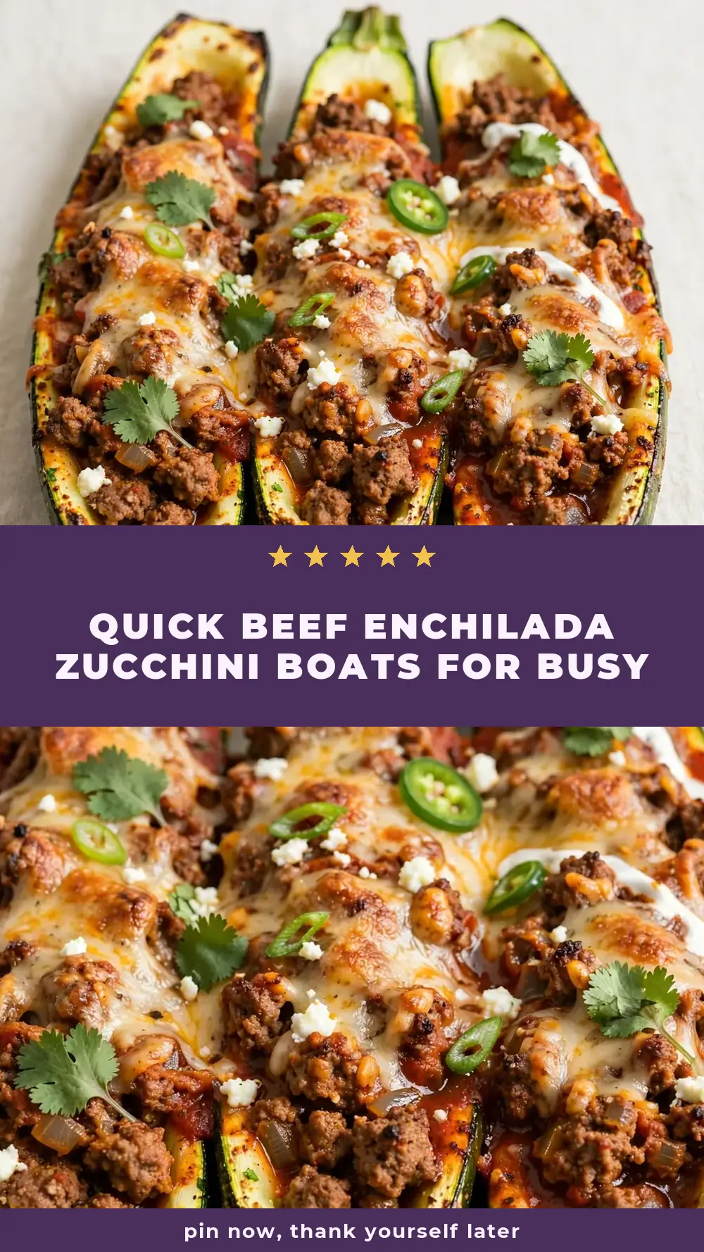 Save Beef Enchilada Zucchini Boats to Pinterest