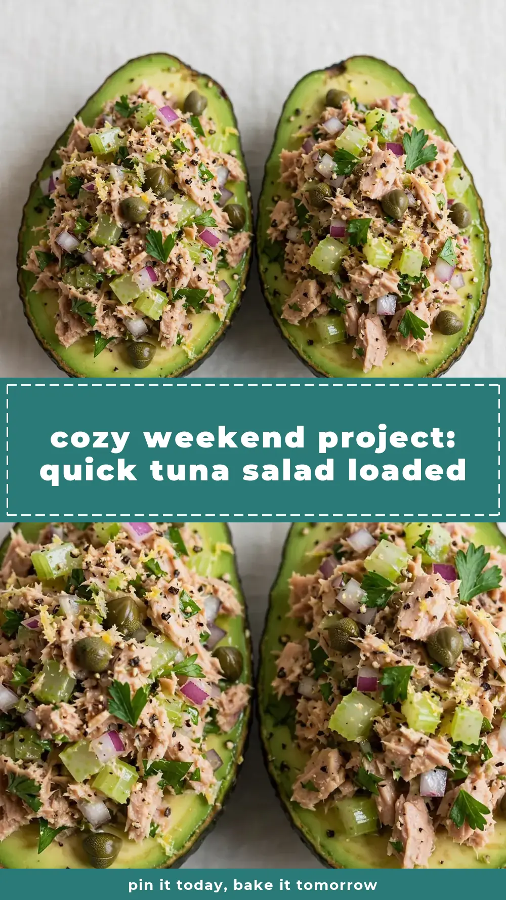 Save Quick Tuna Salad Loaded Avocado Halves to Pinterest
