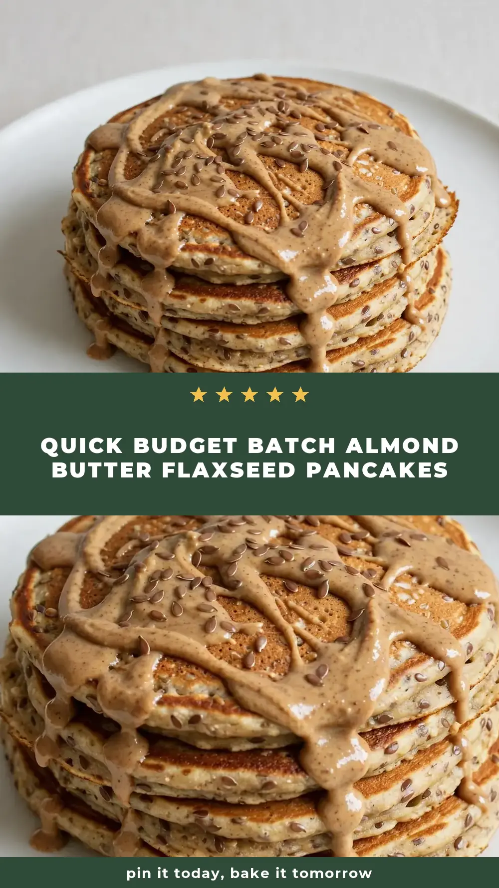 Save Quick Almond Butter and Flaxseed Pancakes to Pinterest