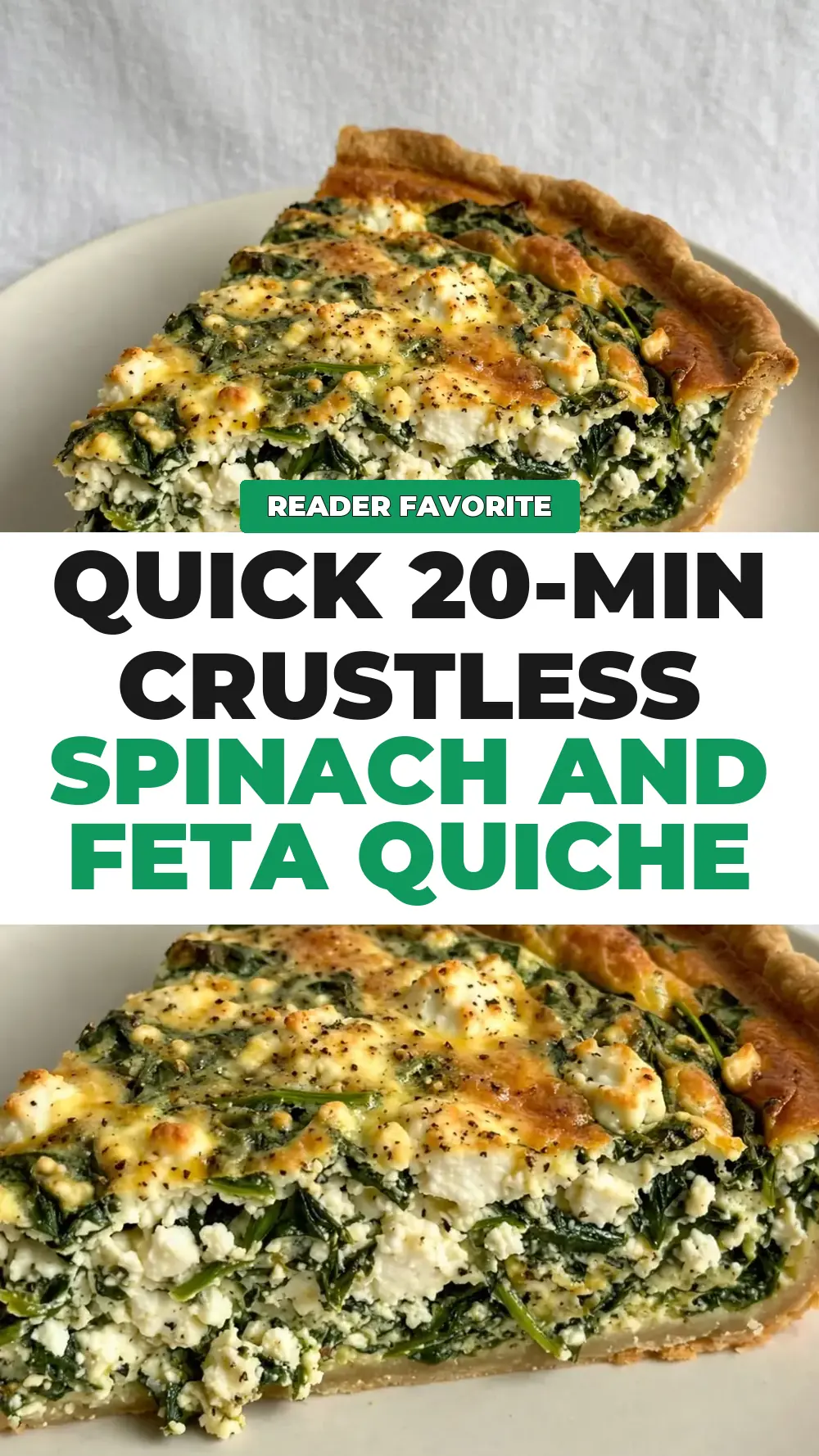 Save Crustless Spinach and Feta Quiche to Pinterest