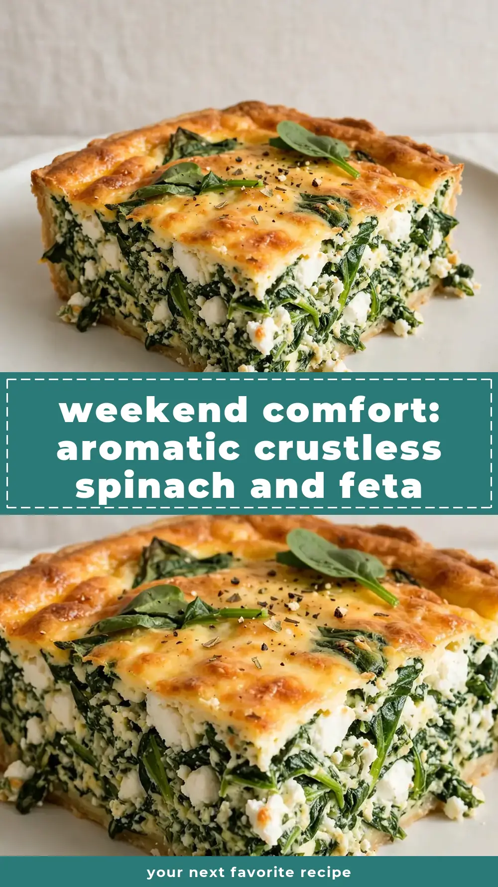 Save Crustless Spinach and Feta Quiche to Pinterest