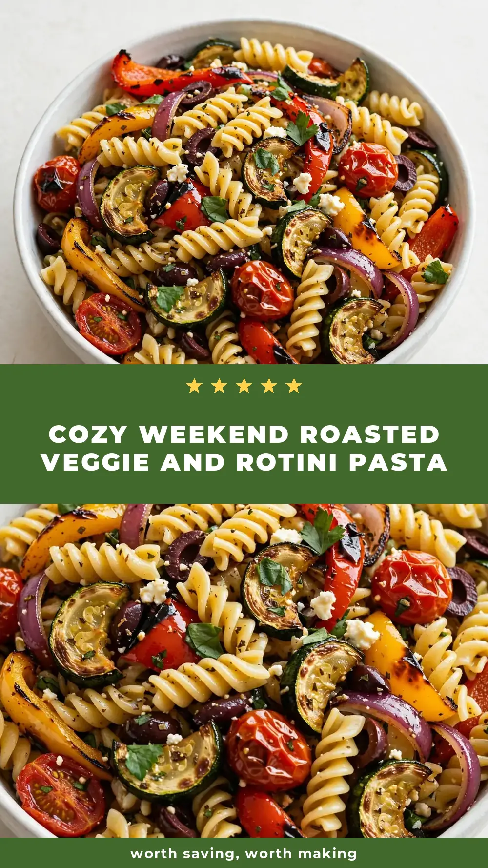 Save Roasted Veggie and Rotini Pasta Salad to Pinterest