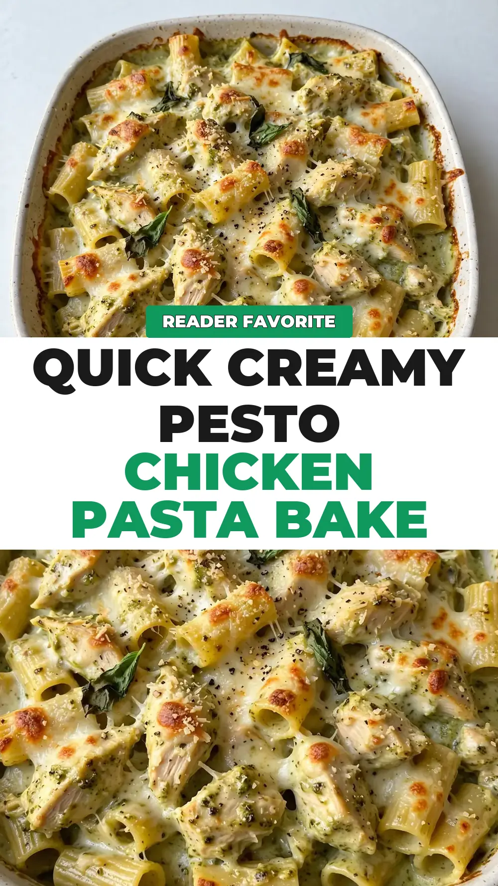 Save Creamy Pesto Chicken Pasta Bake to Pinterest