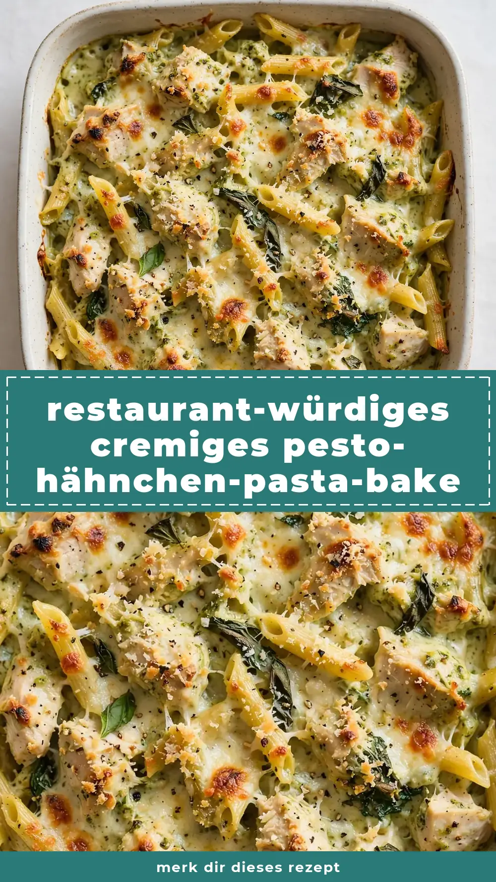 Save Creamy Pesto Chicken Pasta Bake to Pinterest