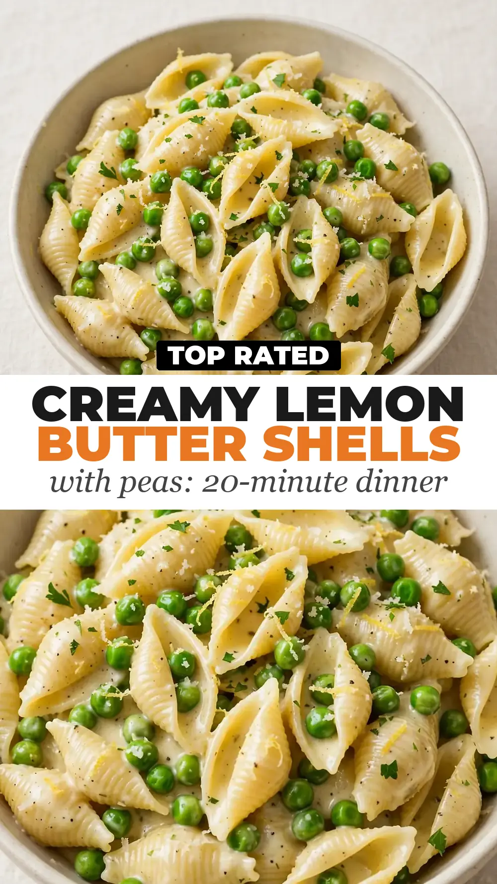 Save Creamy Lemon Butter Shells with Peas to Pinterest
