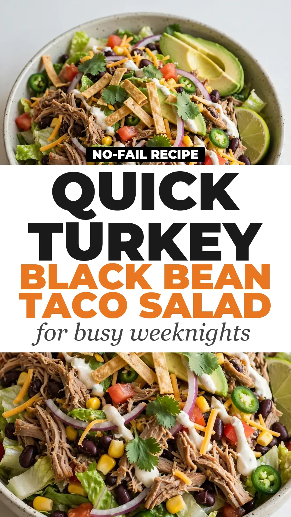Save Turkey and Black Bean Taco Salad to Pinterest