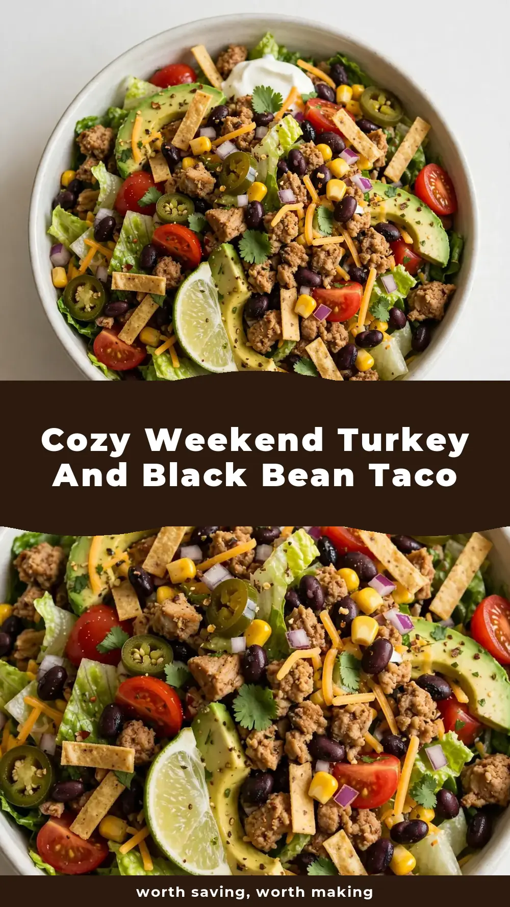 Save Turkey and Black Bean Taco Salad to Pinterest