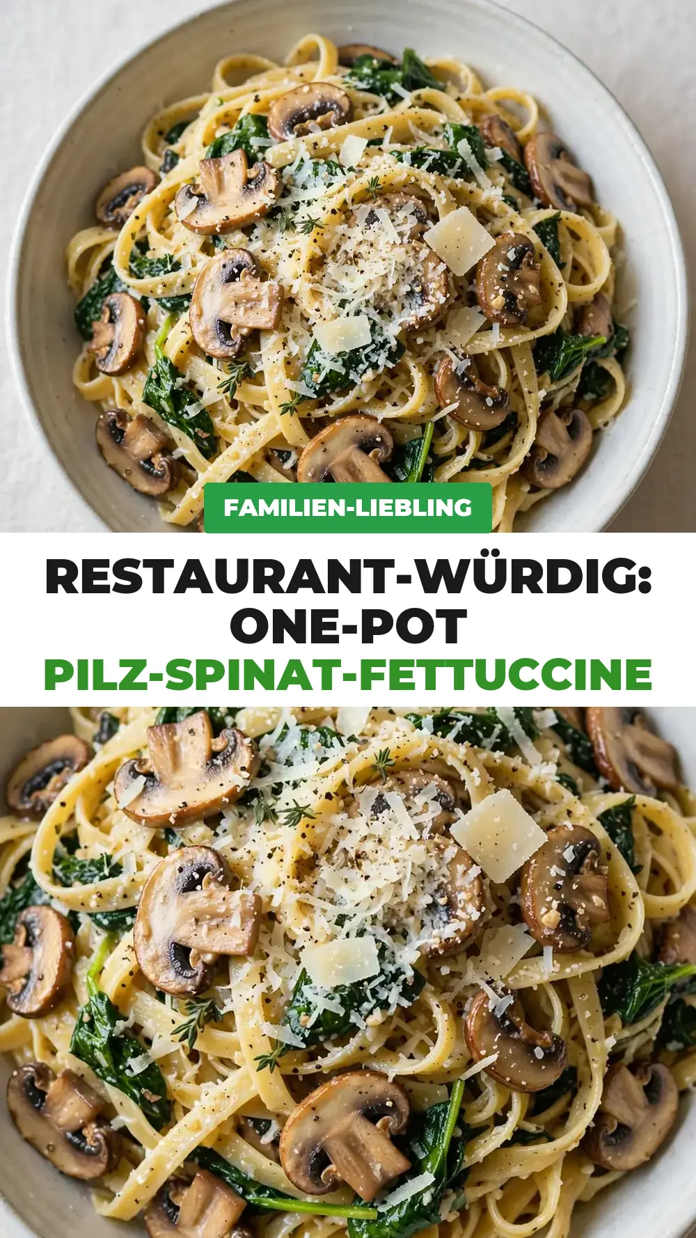 Save One-Pot Mushroom and Spinach Fettuccine to Pinterest