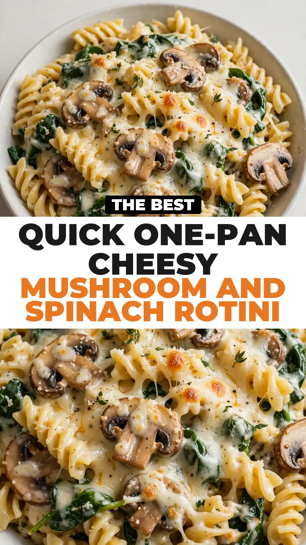 Save Cheesy Mushroom and Spinach Rotini to Pinterest