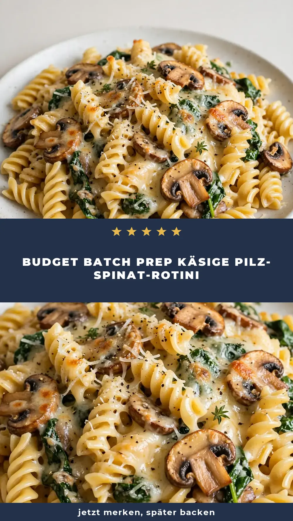 Save Cheesy Mushroom and Spinach Rotini to Pinterest