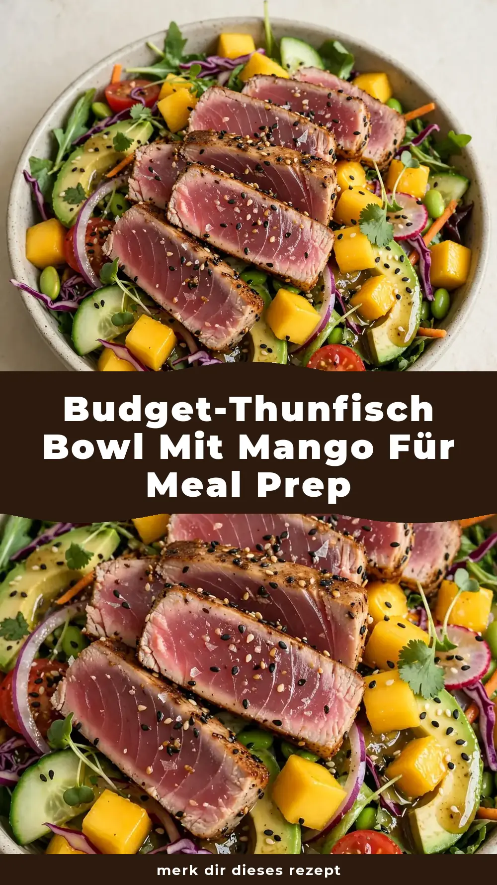 Save Seared Tuna and Mango Salad Bowl to Pinterest