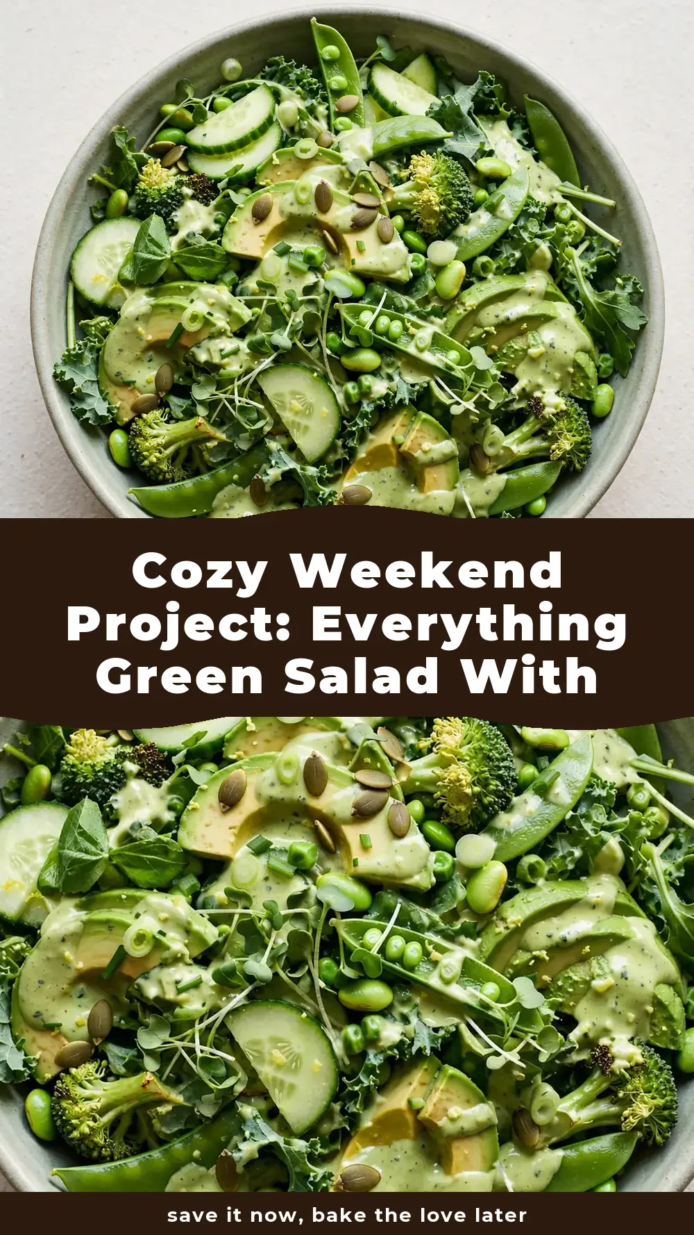 Save Everything Green Salad with Avocado Dressing to Pinterest