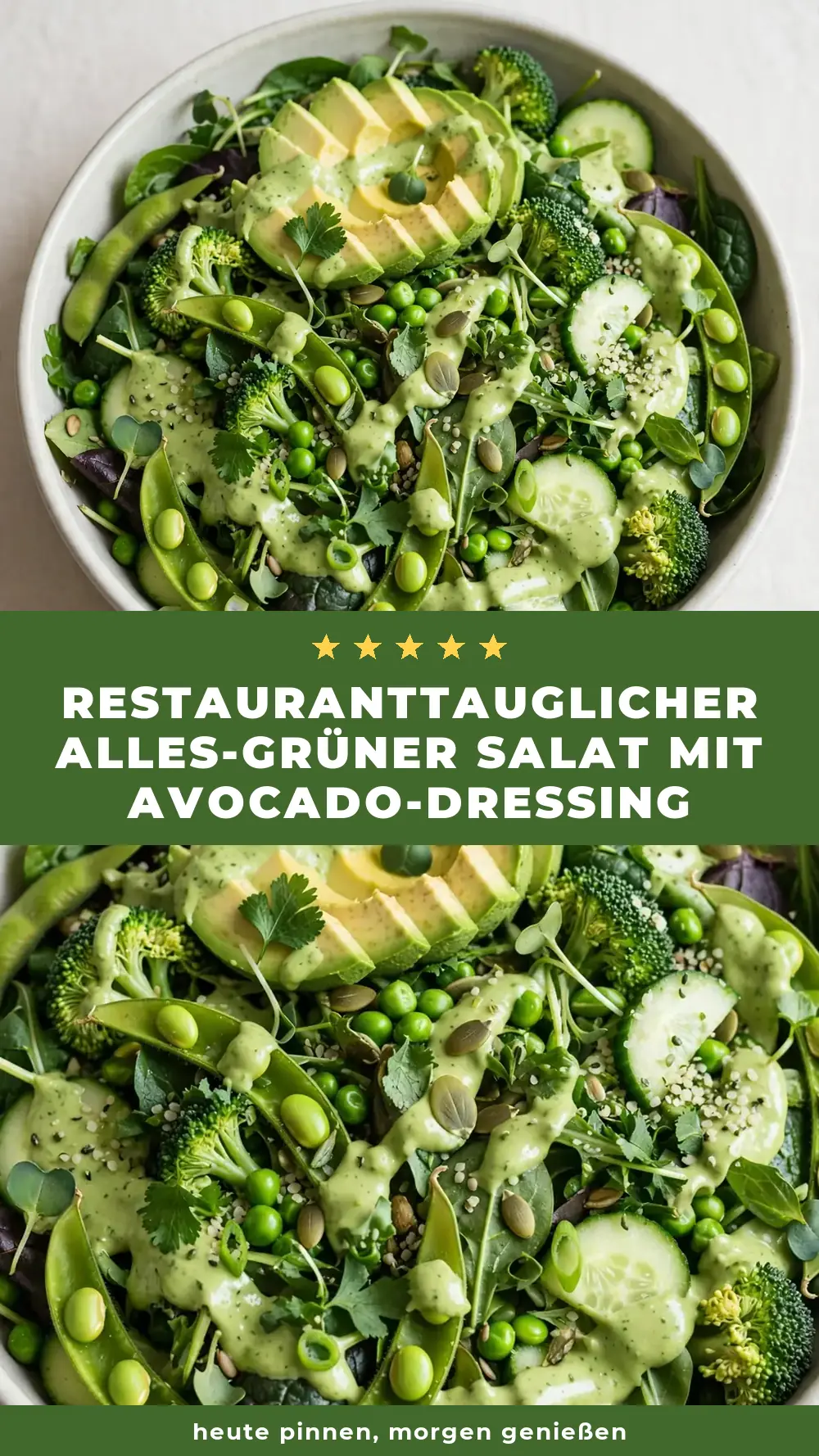 Save Everything Green Salad with Avocado Dressing to Pinterest