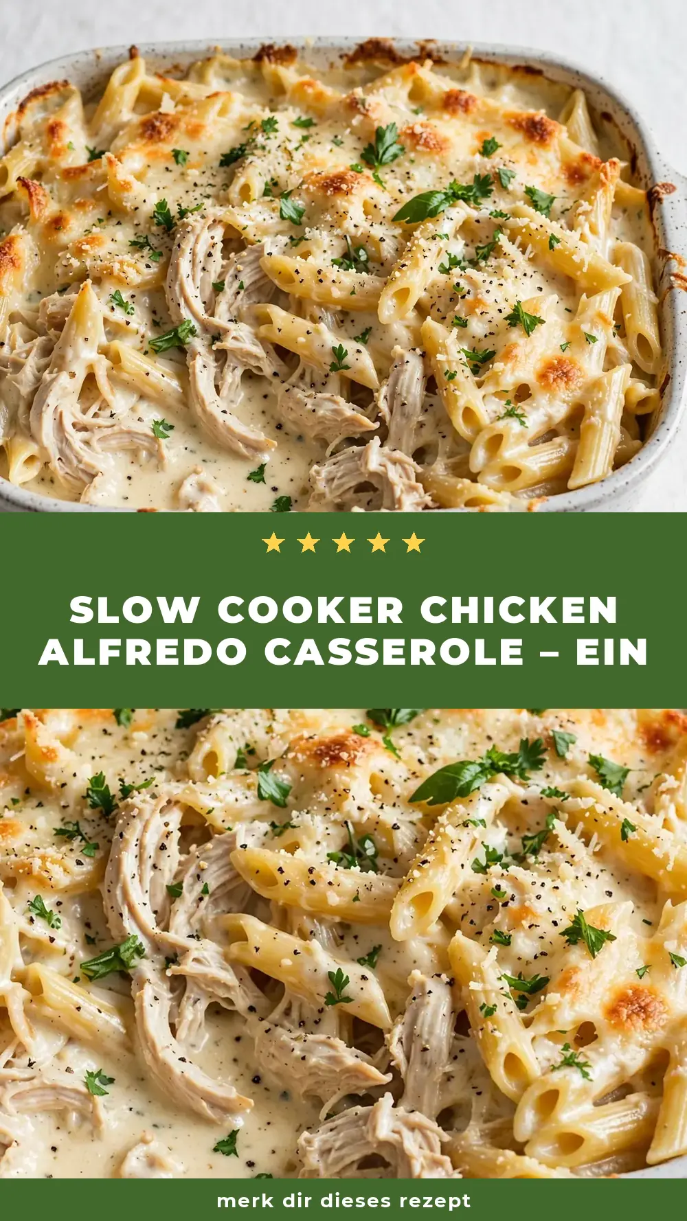 Save Slow Cooker Chicken Alfredo Casserole to Pinterest