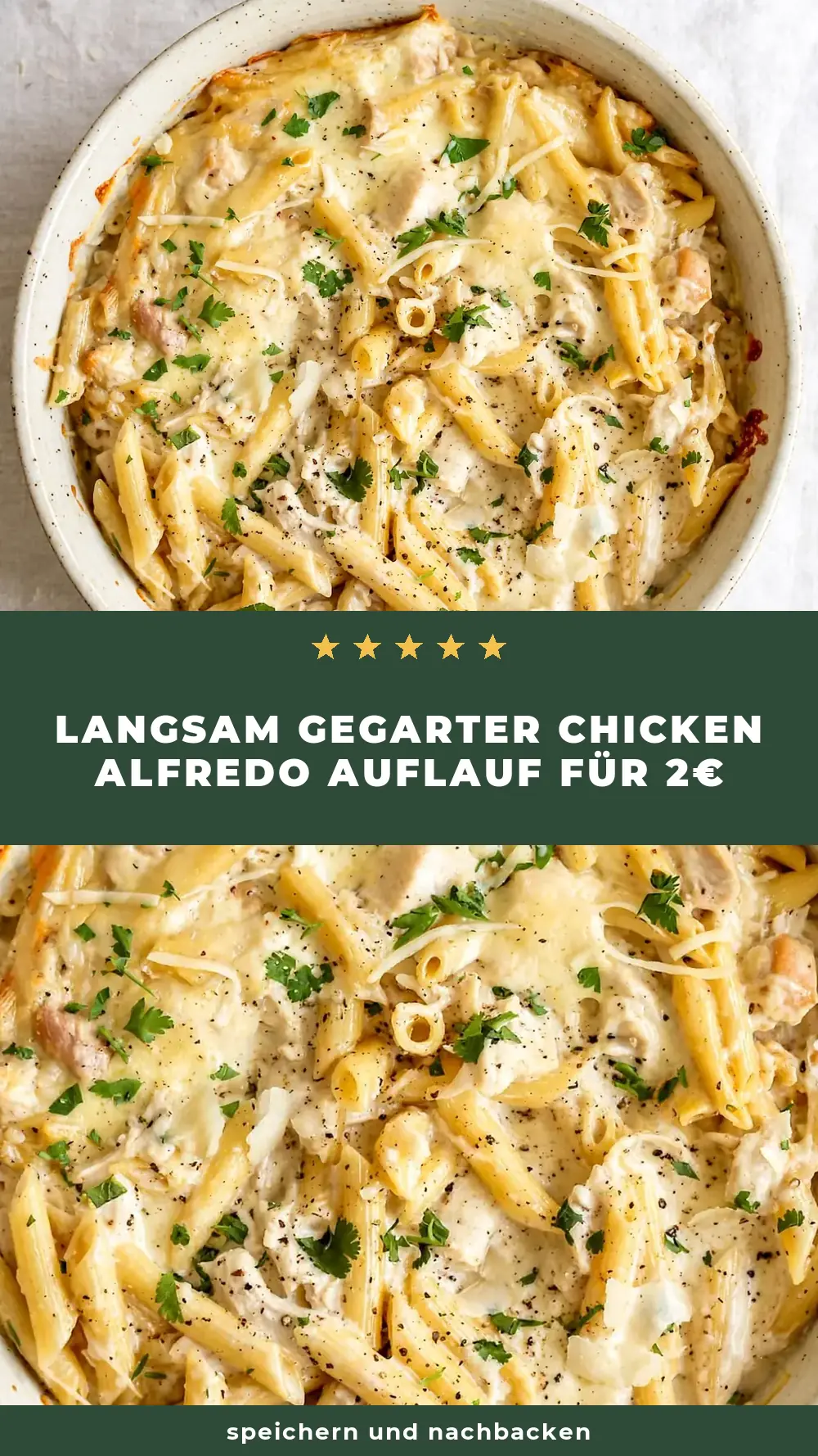 Save Slow Cooker Chicken Alfredo Casserole to Pinterest