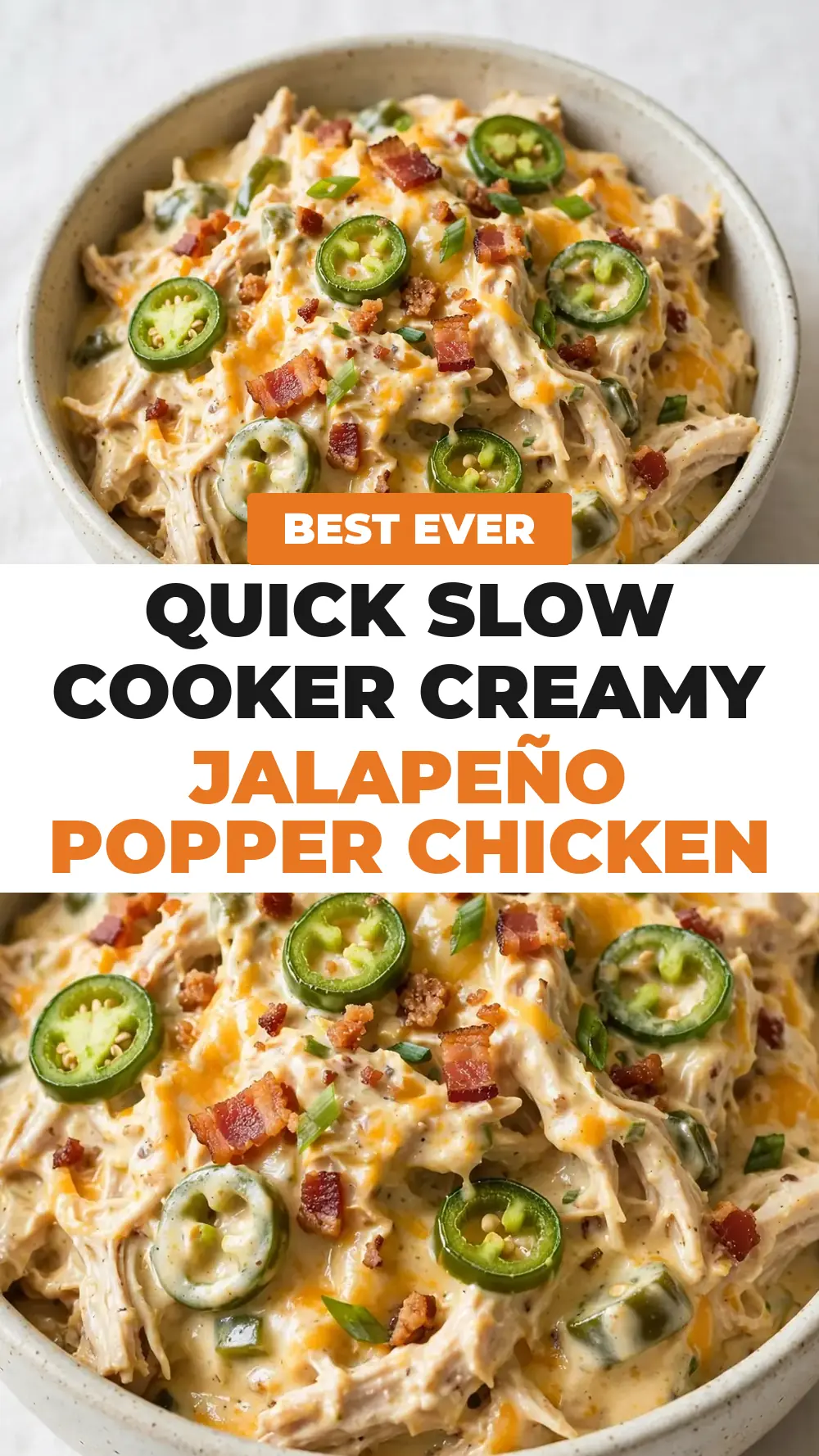 Save Slow Cooker Creamy Jalapeño Popper Chicken to Pinterest