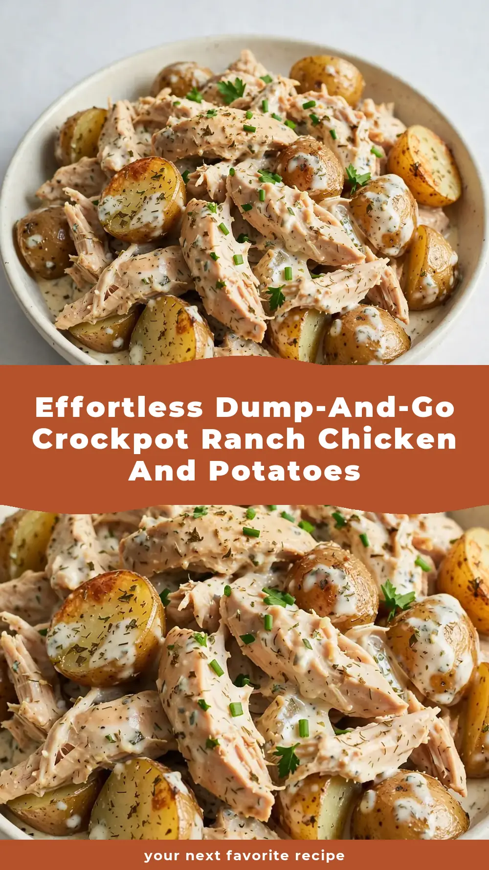 Save Dump-and-Go Crockpot Ranch Chicken and Potatoes to Pinterest