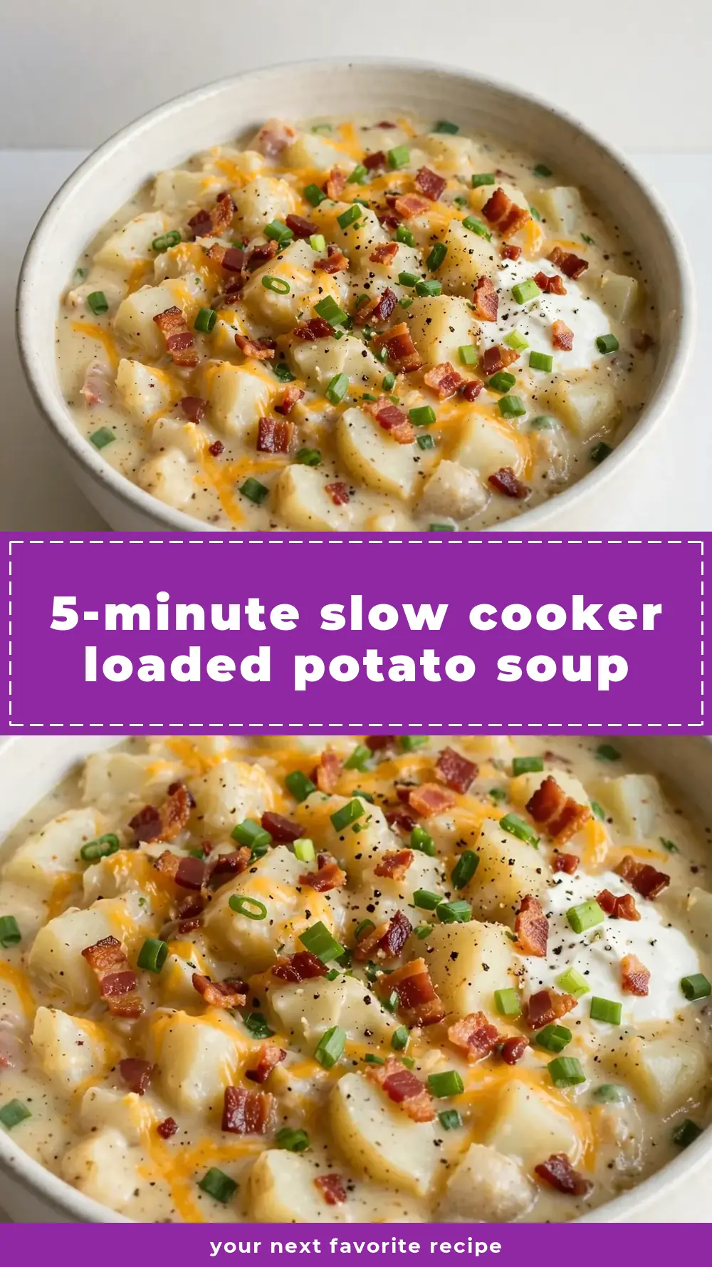 Save Slow Cooker Loaded Potato Soup to Pinterest