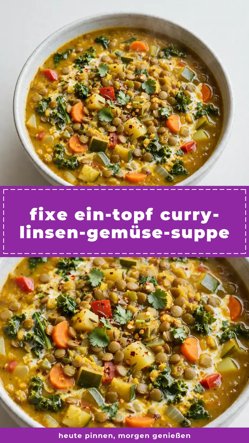 Save curried lentil and vegetable soup to Pinterest