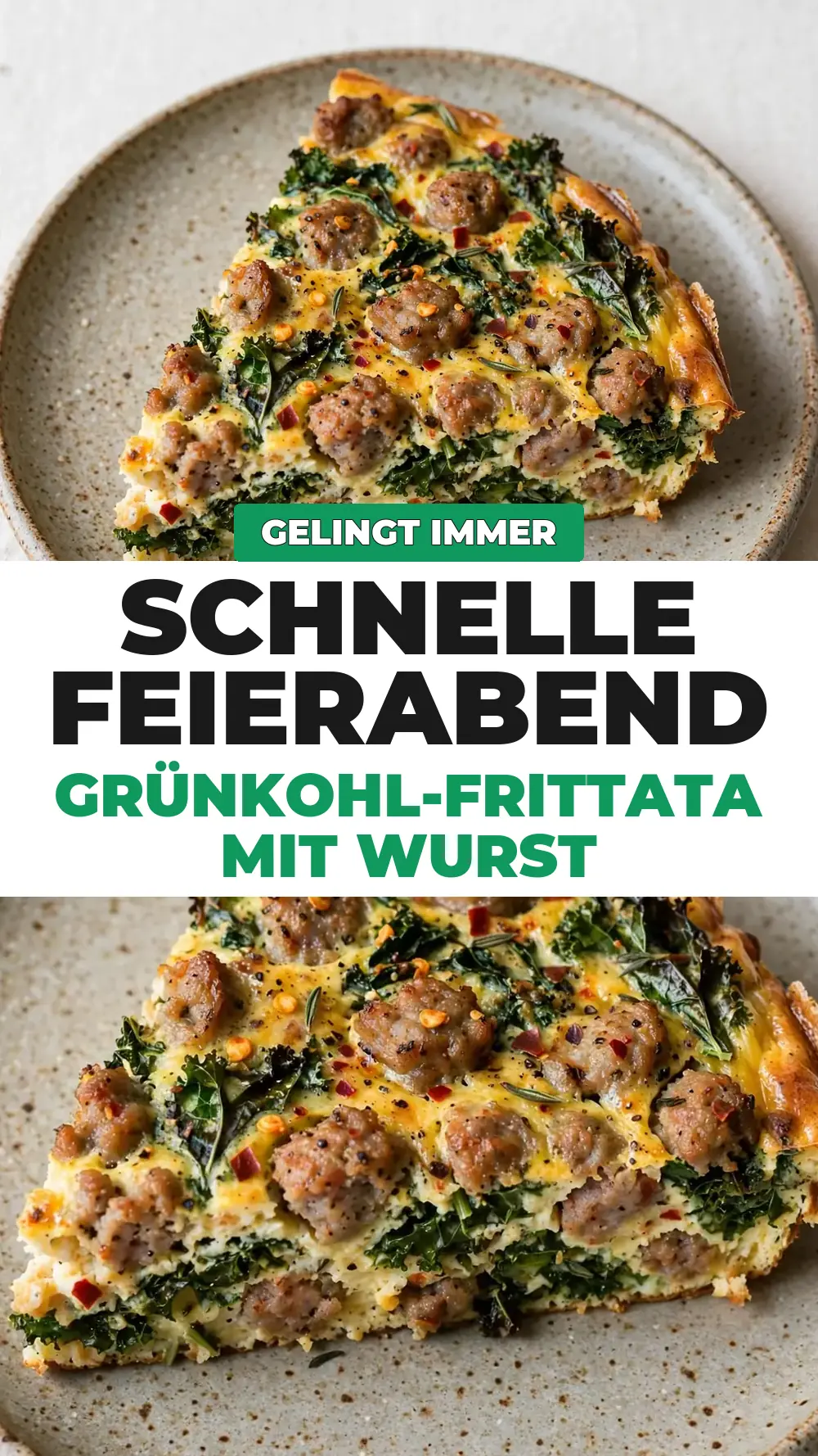 Save spicy sausage and kale frittata to Pinterest
