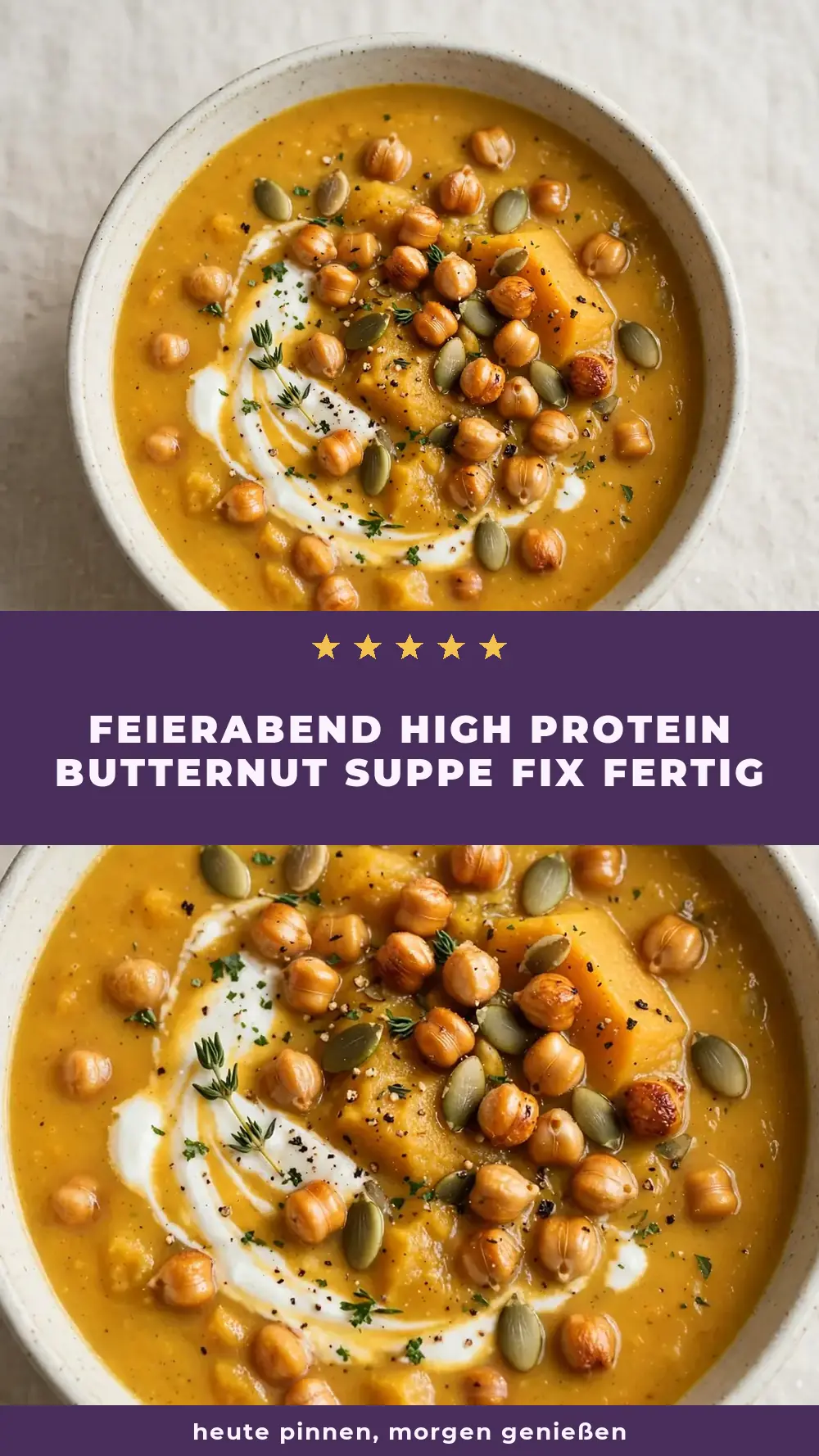 Save high protein butternut squash soup to Pinterest