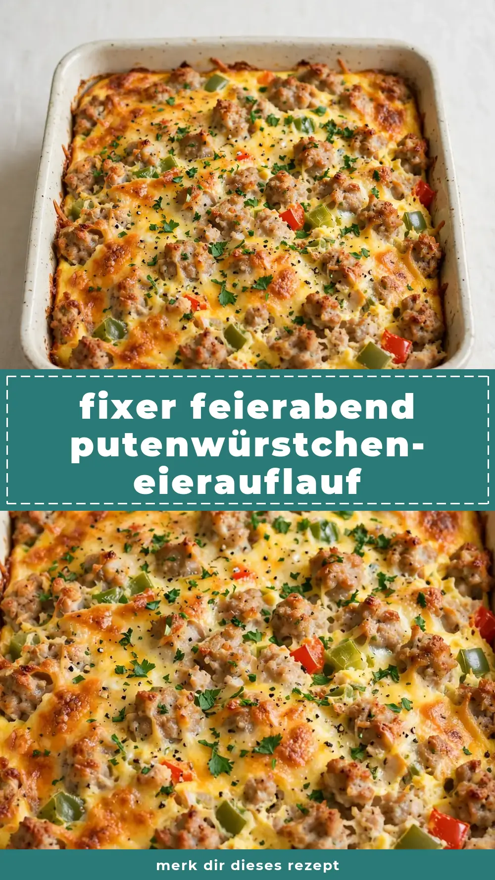 Save turkey sausage egg casserole to Pinterest