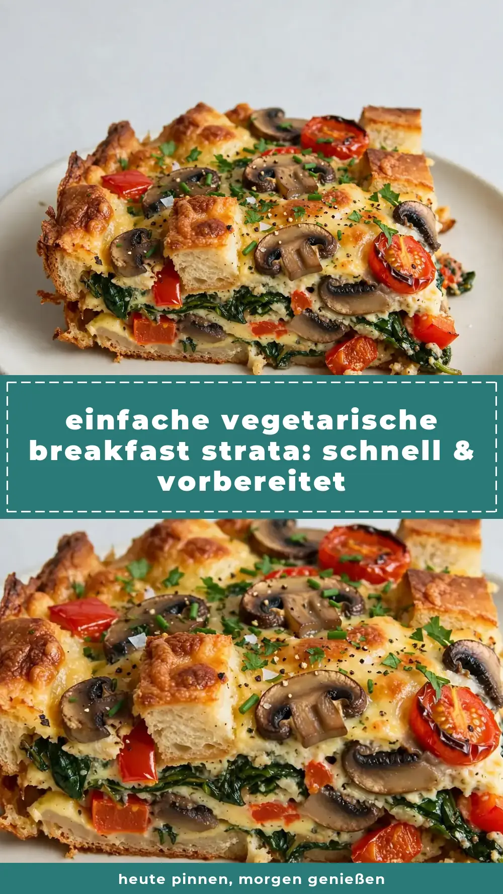 Save vegetarian breakfast strata recipe to Pinterest