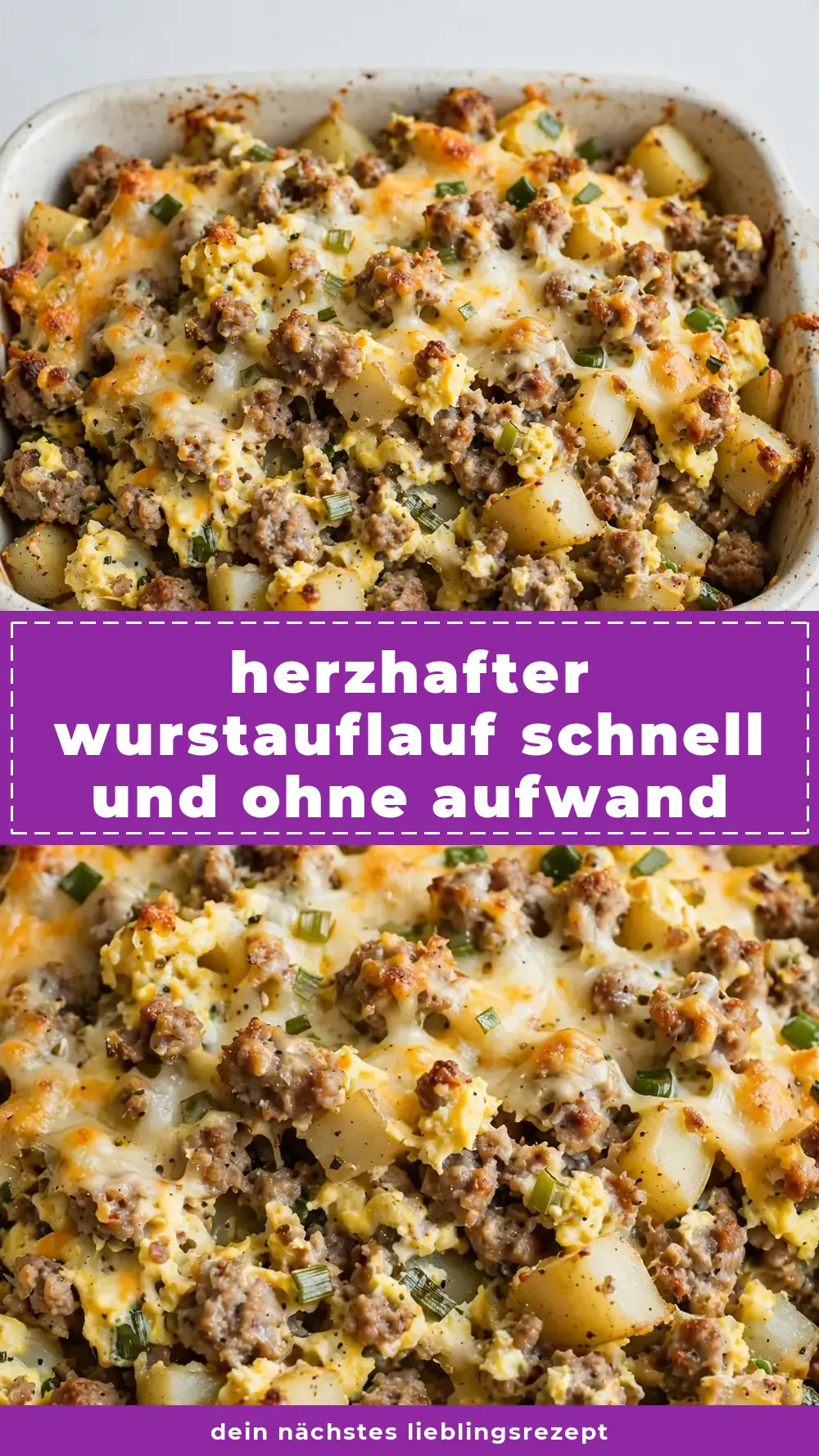 Save savory breakfast sausage casserole to Pinterest