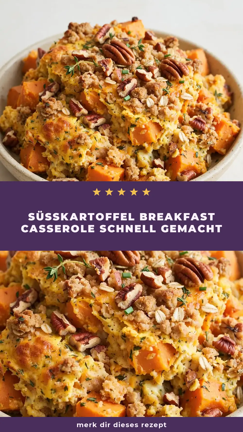 Save sweet potato breakfast casserole to Pinterest