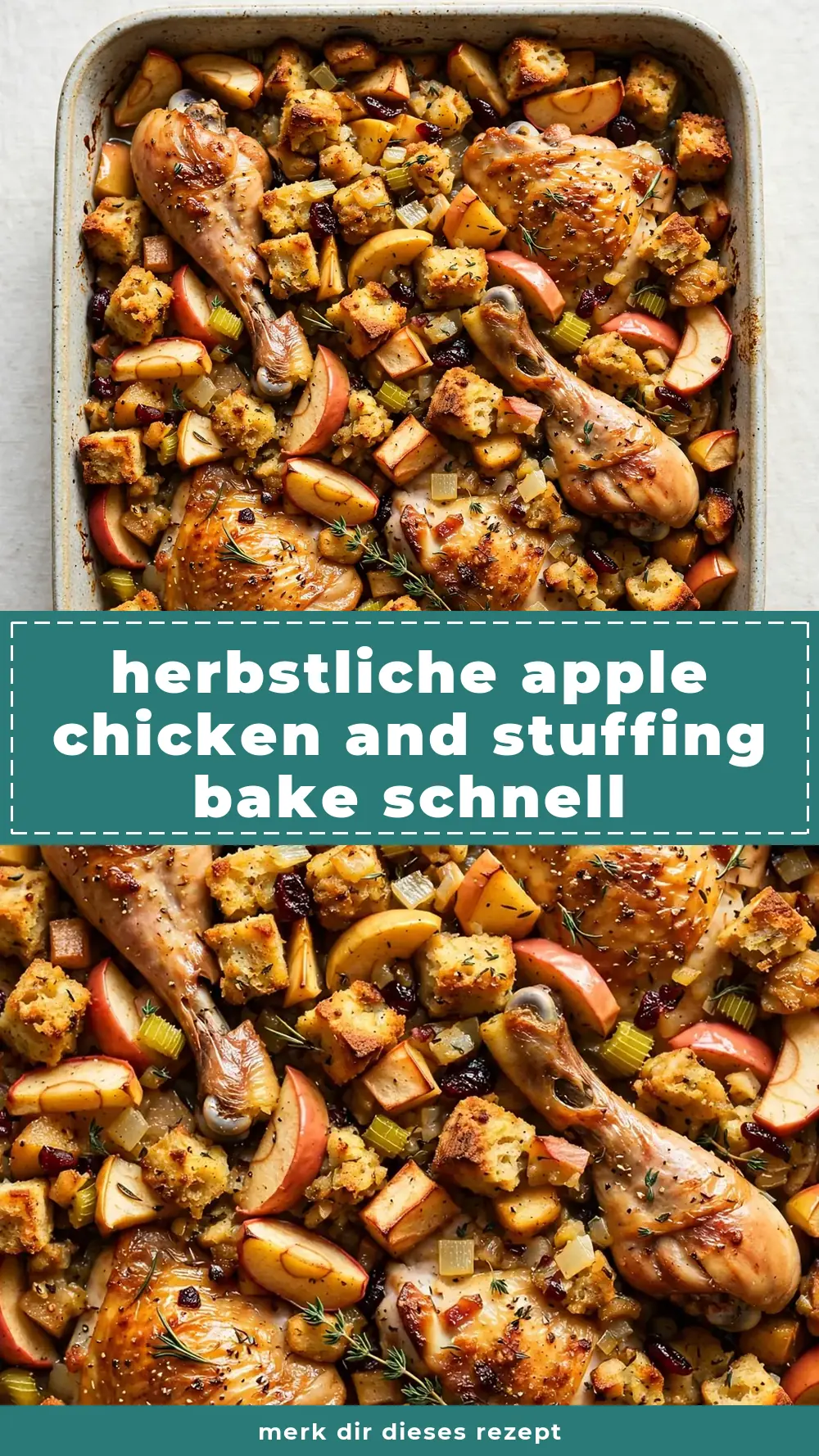 Save autumn apple chicken and stuffing bake to Pinterest