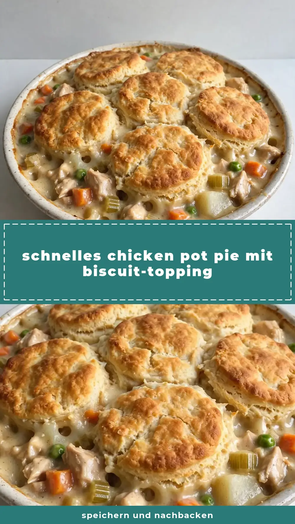 Save chicken pot pie with biscuit topping to Pinterest